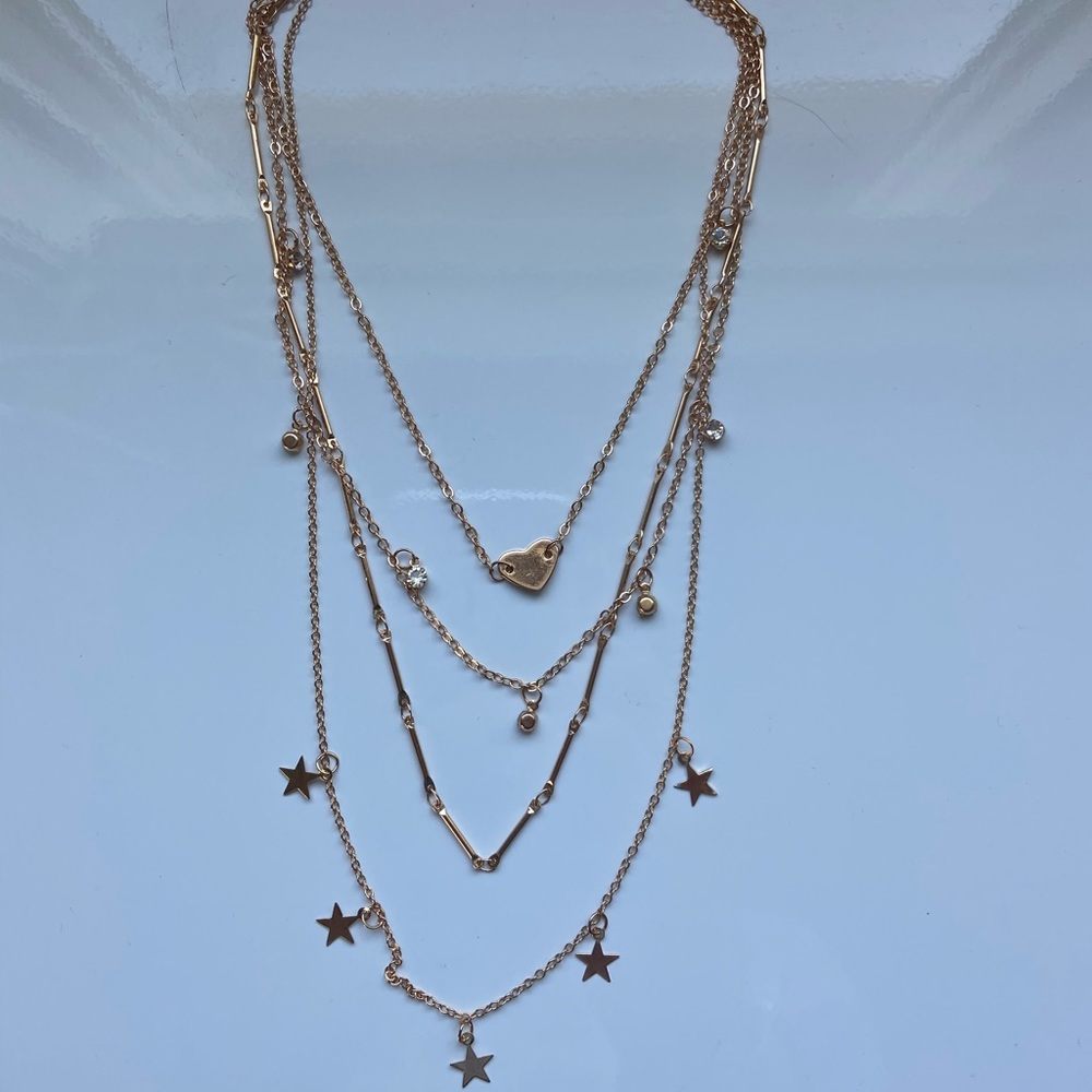 brandy melville gold stacked necklace (new)